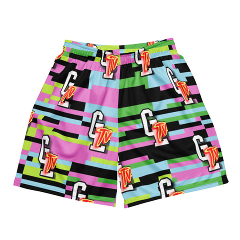 GLTV Colored "TV" Glitch Mesh Shorts