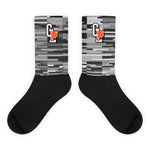 Black & White "TV Glitch" Mesh Socks