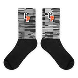 Black & White "TV Glitch" Mesh Socks