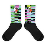 Colored "TV Glitch" Mesh Socks