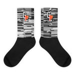 Black & White "TV Glitch" Mesh Socks