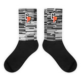 Black & White "TV Glitch" Mesh Socks