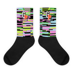 Colored "TV Glitch" Mesh Socks