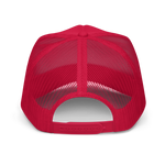 Matte Red "Old English" Foam Trucker Hat