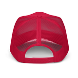 Matte Red "Old English" Foam Trucker Hat