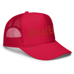 Matte Red "Old English" Foam Trucker Hat